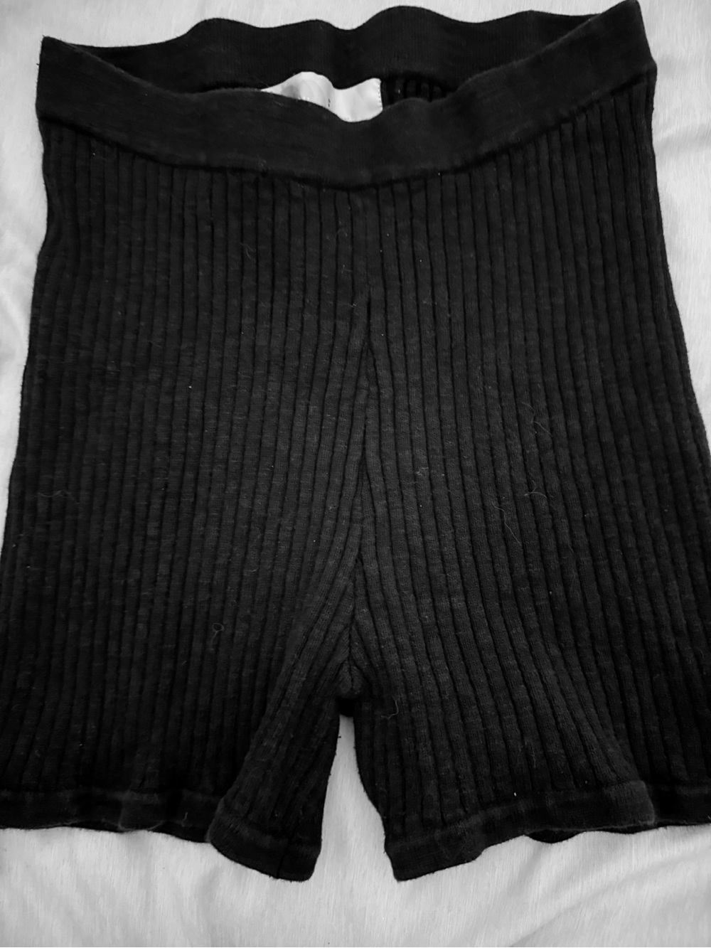 Free People Black Ribbed Knit Shorts